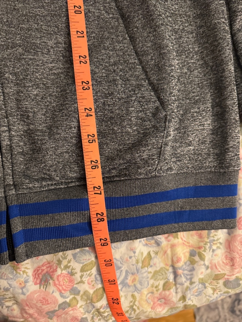 Philadelphia 76ers Sixers NBA Gray Heather Zip-up Hoodie Sweatshirt - Picture 11 of 11
